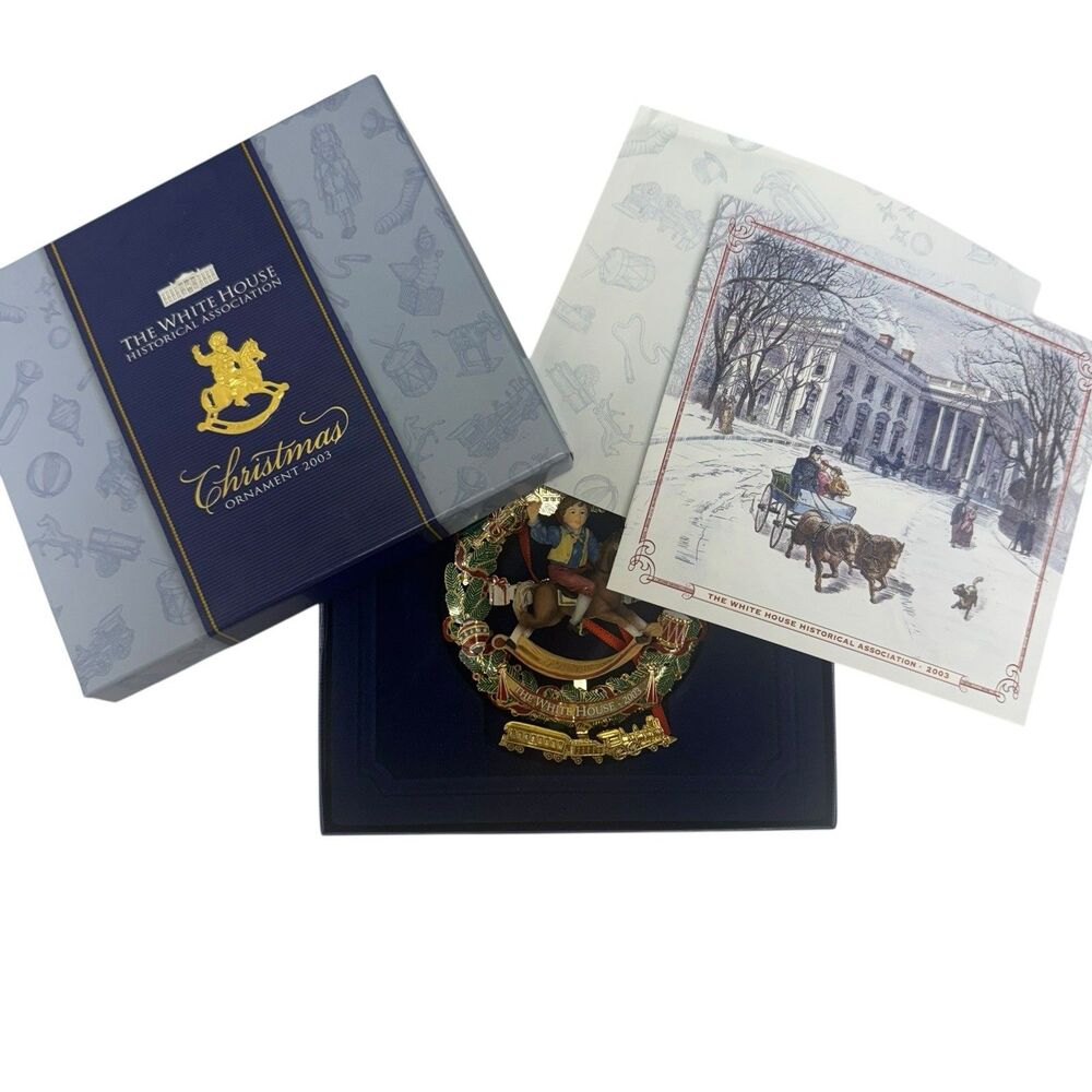 Vtg 2003 The White House Historical Association Christmas Ornament, Box & Insert
